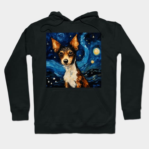 Toy Fox Terrier Night Hoodie by NatashaCuteShop